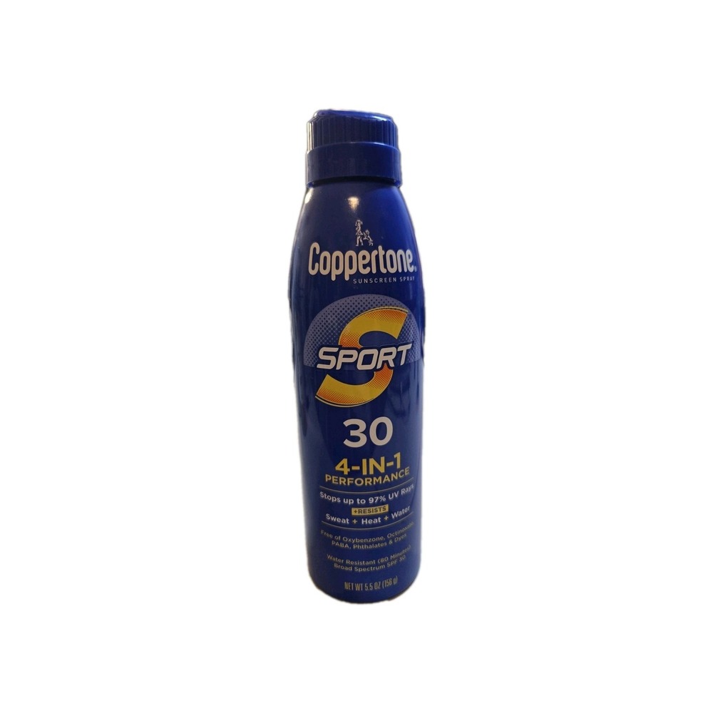 Coppertone Sport 4-in-1 Sunscreen Spray SPF 30 5.5 OZ exp 05/26